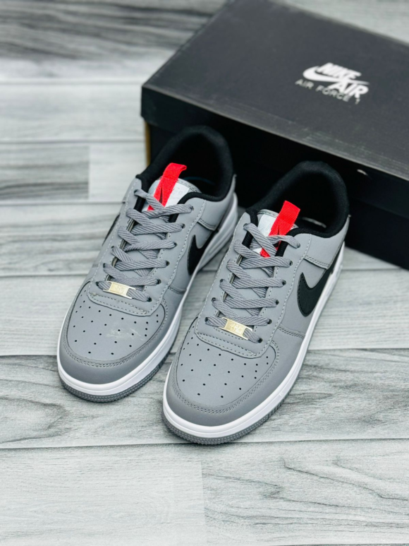 AIR FORCE 1 (STROM GRAY/BLACK SWOOSH)